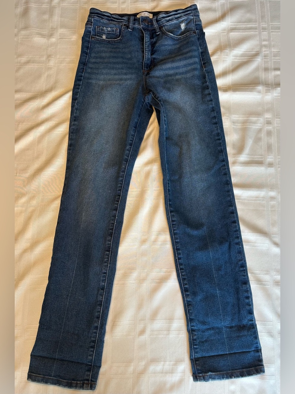 Super High Rise Straight Sofia Vergara Women Jeans Eden Light Distressed Size 2